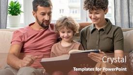  Presentation with fairy tales - Slide deck enhanced with pretty-young-woman-her-happy background and a tawny brown colored foreground