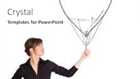  Presentation with balloon - Audience pleasing presentation theme consisting of pretty young woman holding balloon drawing backdrop and a white colored foreground