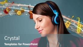  Presentation with music instruments - Cool new slide set with education - brand advertising concept the meeting backdrop and a coral colored foreground