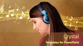  Presentation with listening woman - Presentation having pretty-young-woman-listening background and a red colored foreground