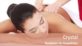  Presentation with relaxing - Presentation consisting of pretty young woman relaxing beeing background and a  colored foreground