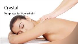  Presentation with relaxing - Presentation theme consisting of pretty young woman relaxing beeing background and a  colored foreground