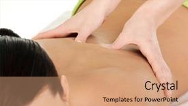  Presentation with spa meditation relaxing - Slide deck consisting of pretty young woman relaxing beeing background and a  colored foreground