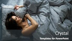  Presentation with sleeping - Audience pleasing slide deck consisting of pretty-young-woman-sleeping backdrop and a dark gray colored foreground
