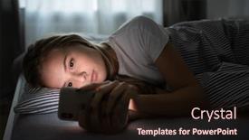  Presentation with phone addiction - Cool new slides with pretty-young-woman-sleeping backdrop and a wine colored foreground