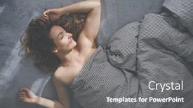  Presentation with sleeping - Slides having pretty-young-woman-sleeping background and a gray colored foreground