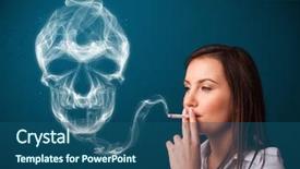  Presentation with toxic - Beautiful PPT theme featuring pretty young woman smoking dangerous backdrop and a ocean colored foreground