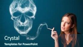  Presentation with toxic - Amazing presentation having pretty young woman smoking dangerous backdrop and a ocean colored foreground