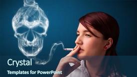  Presentation with toxic - Audience pleasing slides consisting of pretty young woman smoking dangerous backdrop and a ocean colored foreground