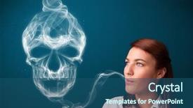  Presentation with toxic - Presentation theme featuring pretty young woman smoking dangerous background and a ocean colored foreground