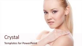  Presentation with manicure - Slides consisting of pretty-young-woman-with-french background and a sky blue colored foreground