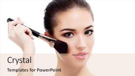  Presentation with makeup - Amazing presentation theme having pretty young woman with makeup backdrop and a lemonade colored foreground