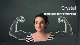  Presentation with strong black woman - Amazing theme having pretty young woman with sketched backdrop and a dark gray colored foreground