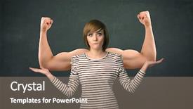  Presentation with strong - PPT layouts having pretty young woman with strong background and a  colored foreground