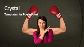  Presentation with strong black woman - Presentation theme consisting of pretty young woman with strong background and a tawny brown colored foreground