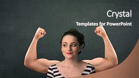  Presentation with strong black woman - Presentation design consisting of pretty young woman with strong background and a  colored foreground