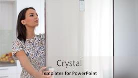  Presentation with modern color - Amazing presentation design having pretty-young-woman backdrop and a light gray colored foreground