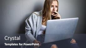  Presentation with exam - Amazing PPT theme having pretty-young-woman backdrop and a dark gray colored foreground