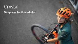  Presentation with limits - Beautiful slide set featuring pretty-young-woman backdrop and a gray colored foreground