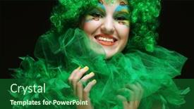  Presentation with festive - Amazing presentation theme having pretty-young-woman backdrop and a forest green colored foreground