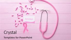  Presentation with gynecologist - Slides with prevent day - business card with word gynecologist background and a lemonade colored foreground