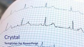  Presentation with heart disease - Presentation theme having prevent heart disease - electrocardiogram in paper form closeup background and a sky blue colored foreground