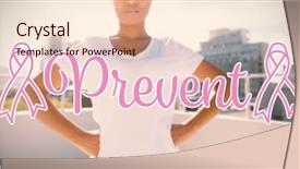  Presentation with standing strong - Colorful theme enhanced with prevent text with breast cancer backdrop and a lemonade colored foreground
