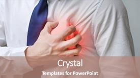  Presentation with burn - PPT theme with preventing burn - heart attack concept man suffering background and a coral colored foreground