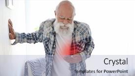  Presentation with chest pain - PPT layouts having preventing burn - heart attack concept senior man background and a light blue colored foreground