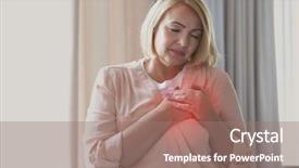  Presentation with heart attack - Cool new theme with preventing burn - heart attack concept senior woman backdrop and a coral colored foreground