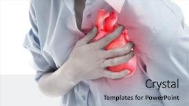  Presentation with burn - Beautiful slides featuring preventing burn - heart attack concept woman suffering backdrop and a light gray colored foreground