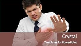  Presentation with heart attack - Amazing slide deck having prevention cardiovascular disease - heart attack concept man suffering backdrop and a violet colored foreground
