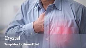  Presentation with heart attack - Cool new slide deck with prevention cardiovascular disease - heart attack concept senior man backdrop and a  colored foreground