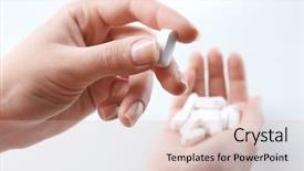  Presentation with capsules pills pill doctor prescription - Colorful PPT theme enhanced with prevention drugs - pills in hand close-up backdrop and a lemonade colored foreground
