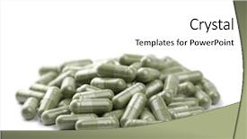  Presentation with colorful of antibiotics capsule pills - Presentation enhanced with prevention green chemistry - capsule pills isolated background and a  colored foreground