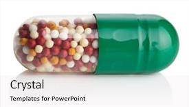 Presentation with green chemistry - Beautiful PPT layouts featuring prevention green chemistry - macro of capsule pill isolated backdrop and a white colored foreground