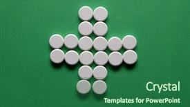  Presentation with chemistry pharmacy - Colorful presentation theme enhanced with prevention green chemistry - pharmacy concept with pills backdrop and a ocean colored foreground