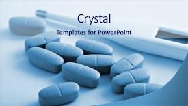  Presentation with capsules pills pill doctor prescription - Audience pleasing theme consisting of prevention green chemistry - prescription pills and thermometer backdrop and a  colored foreground