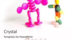  Presentation with capsules - Slides having prevention green chemistry - two colorful robot made background and a  colored foreground