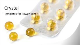  Presentation with capsules pills pill doctor prescription - Presentation with prevention green chemistry - yellow pills isolated background and a white colored foreground