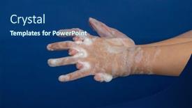  Presentation with disease infection - Colorful PPT layouts enhanced with prevention-of-influenza-cleaning-hands backdrop and a ocean colored foreground