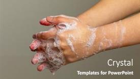  Presentation with disease infection - Presentation theme consisting of prevention-of-influenza-cleaning-hands background and a violet colored foreground