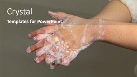  Presentation with influenza - Slides enhanced with prevention-of-influenza-washing-hands background and a gray colored foreground