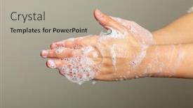  Presentation with disease infection - Slides having prevention-of-influenza-washing-hands background and a light gray colored foreground
