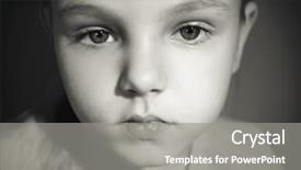  Presentation with children abuse - Presentation design consisting of prevention victimization - little sad girl abuse background and a gray colored foreground