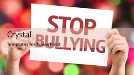  Presentation with bullying - Presentation design consisting of prevention victimization - stop bullying card with colorful background and a coral colored foreground