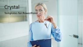  Presentation with office king - Cool new slides with previous tenant of office giving backdrop and a light gray colored foreground