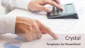  Presentation with numbers - Audience pleasing PPT theme consisting of price - businessman checking numbers backdrop and a soft green colored foreground