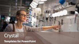  Presentation with modern color - Presentation having price - pretty young woman choosing background and a violet colored foreground