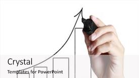  Presentation with grab hand - Theme with price increase - business man hand drawing background and a  colored foreground